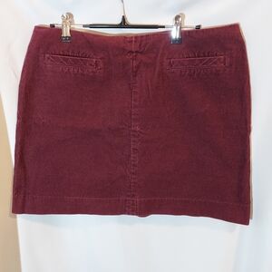 Old Navy Retro Burgundy Cotton Corduroy Mini Skirt
